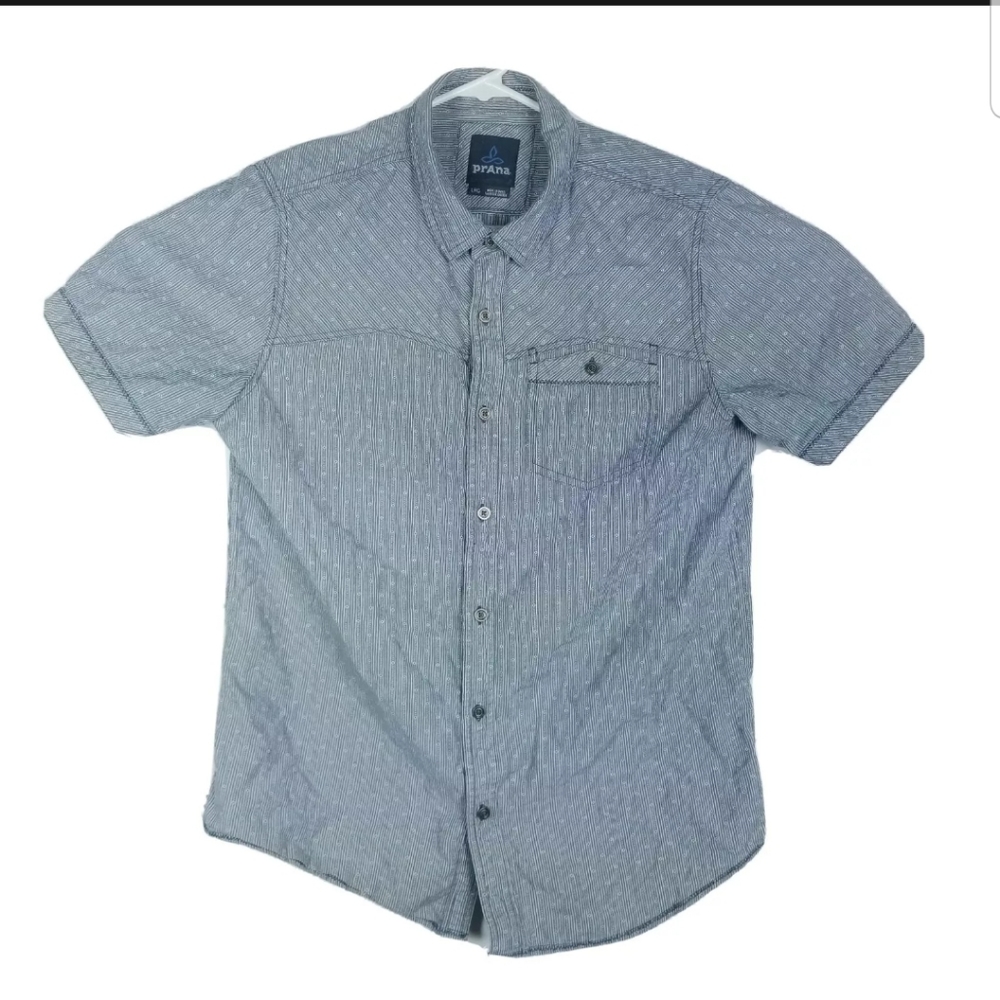 Prana Mens Large Shirt Button Up 100% Organic